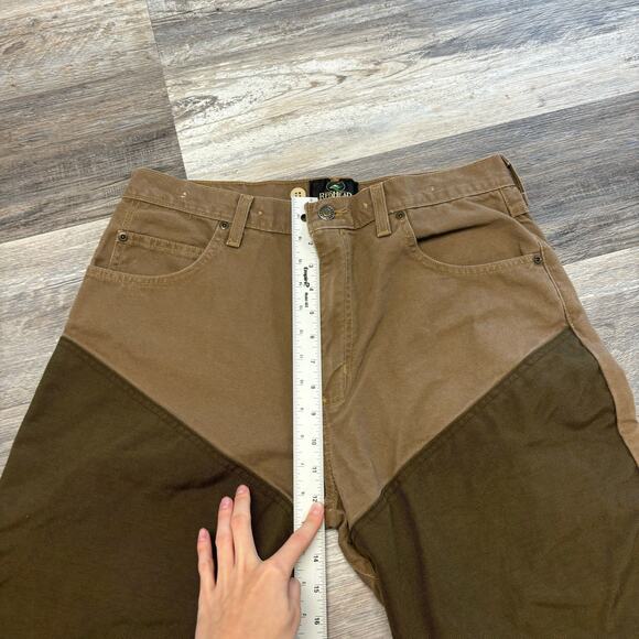 Redhead Two Toned Brown Green Mens 34x32 Brush Guard Tapered Hunting Field Pants - Picture 7 of 10